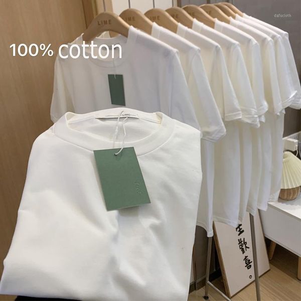 

women's t-shirt 100% cotton white t shirt for women summer fashion base o neck girl hip hop clothes female camisetas short sleeve