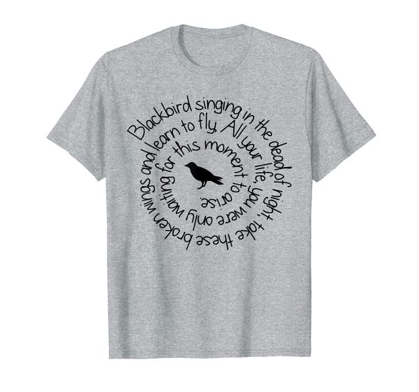 

blackbird singing in the dead of night t shirt, White;black