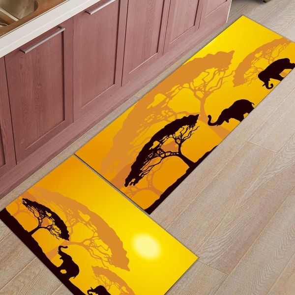 

cushion/decorative pillow 2pcs/set elephant forest jungle african nature kitchen carpet mat anti-slip mats home entrance front door doormats