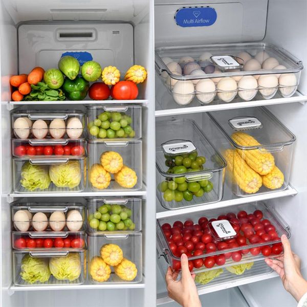 

storage bottles & jars pet kitchen refrigerator box with vent valve egg fruit vegetable plastic crisper food containers