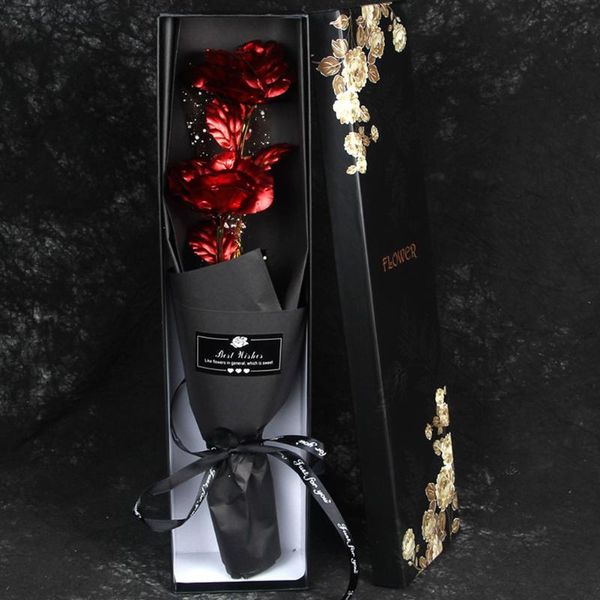 

decorative flowers & wreaths gold leaf rose bouquet gift box artificial flower for wedding home party decoration