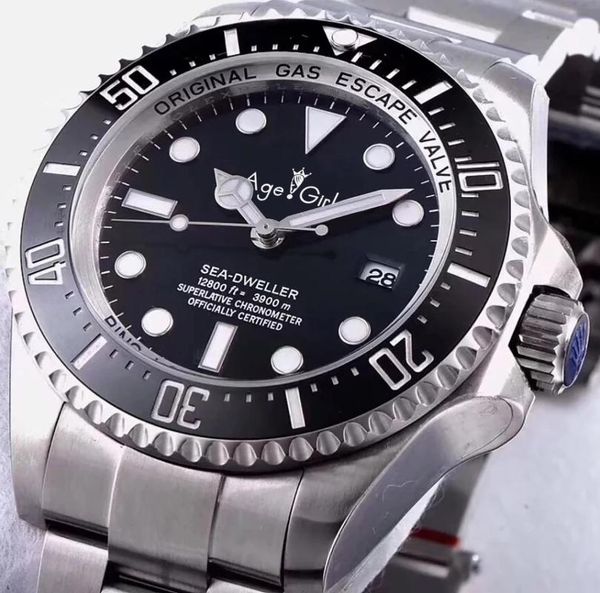 

wristwatches men watches stainless steel automatic mechanical black blue sapphire cystal ceramic bezel heavy 44mm, Slivery;brown