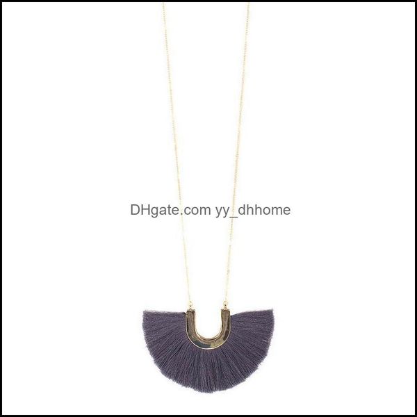 

necklaces & pendants jewelryfashion sweater cotton metallic fringe for women long chain tassel pendant necklace drop delivery 2021 mbcx6, Silver