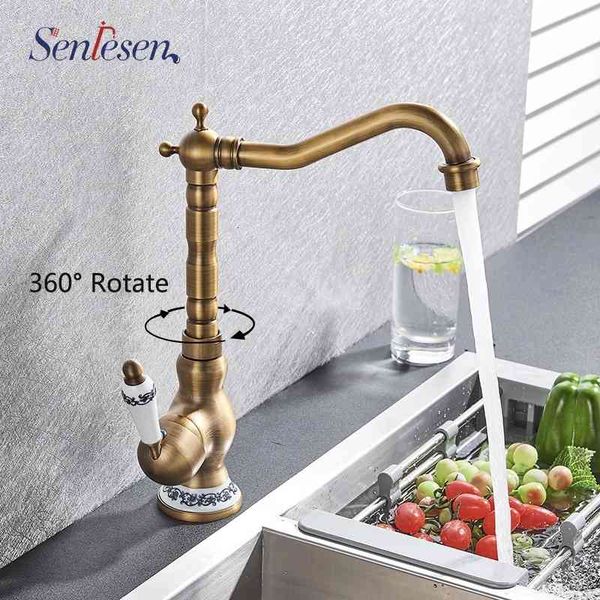 

bathroom sink faucets senlesen antique brass single handle hole deck mount mixer water tap basin 81gg