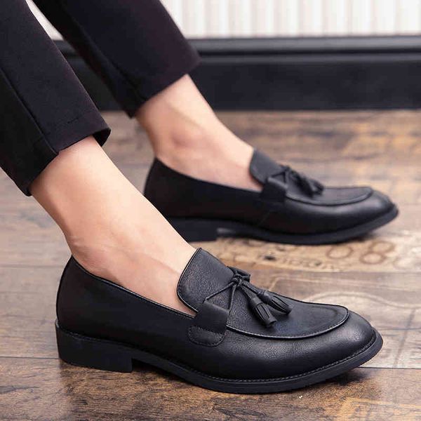 

dress shoes tassel loafers slip on leather fashion casual loafers men's black business formal party men dropshipping 20iv