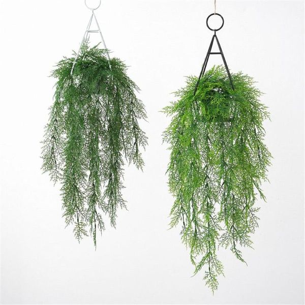 

decorative flowers & wreaths 1 pc handicrafts wall decoration green rattan leaf plastic wreath lvy false artificial plant