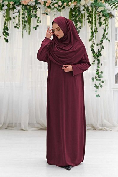 

ethnic clothing season women prayer dress abaya dubai arab muslim islamic fashion turkish quality modest winter, Red