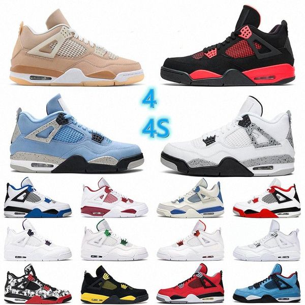 

j4 university blue jumpman 4 4s mens basketball shoes white oreo metallic purple black cat bred shimmer cactus jack men women sneakers with