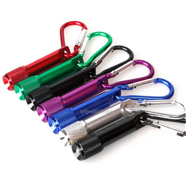 

portable mini led flashlight keychain aluminum alloy torch with carabiner ring keyrings led mini flashlight mini-light