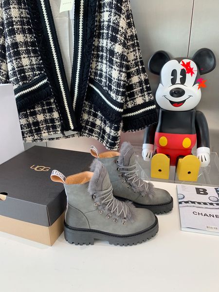 

designer boots classic leather thick-soled desert martinboot winter ladies high heels chirstmas halloween easter day shoelace box womens des, Black