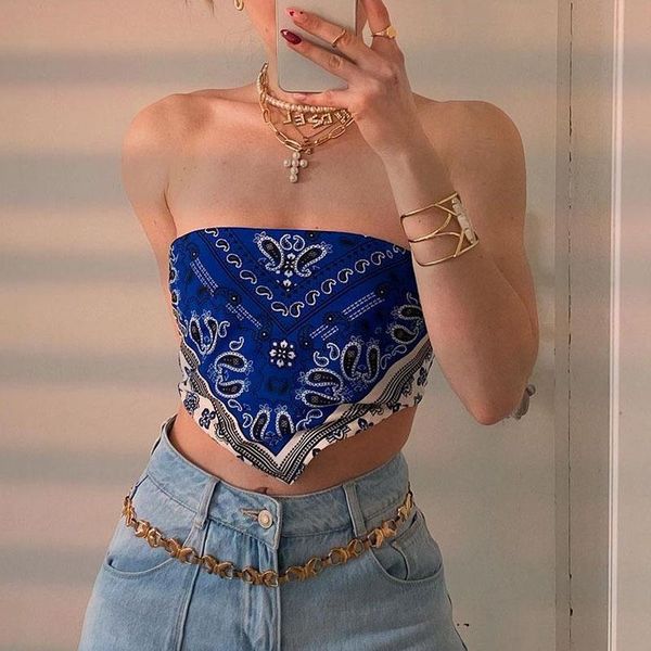 

vintage national style printing women fashion backless bowknot short elegant ladies underwear crop camisole women's tanks & camis, White