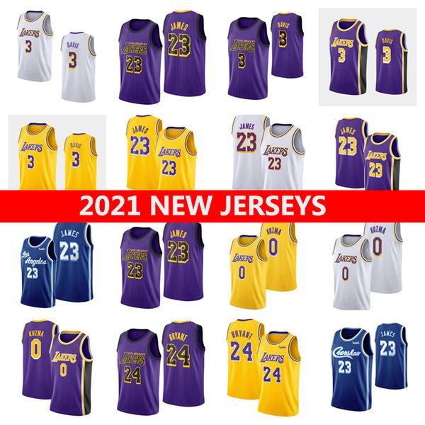 

2021 basketball jerseys 3 anthony davis 23 lebron james 0 kyle kuzma, Black;red