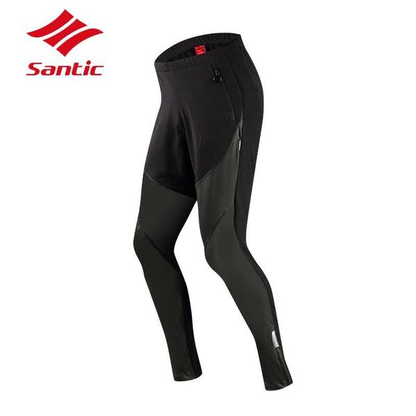 

racing pants santic men cycling winter pu windproof thermal bike road clothing bicycle trousers pantalones ciclismo, Black;blue