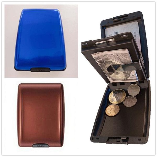 

storage bags 1 pc men aluminum bank card holder blocking hard case wallet solid anti-rfid scanning protect