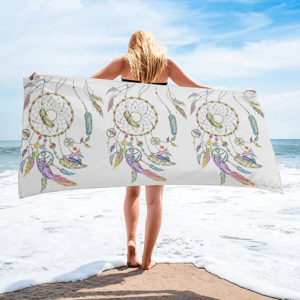 

towel dream catcher feather line anchor bath microfiber travel beach towels soft quick-dry for adults yoga mat