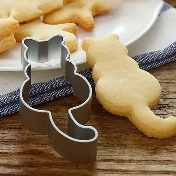 

cookie mold cartoon animal kitten stainless steel cat shaped aluminium sugarcraft cake tools pastry baking cutter mould moulds