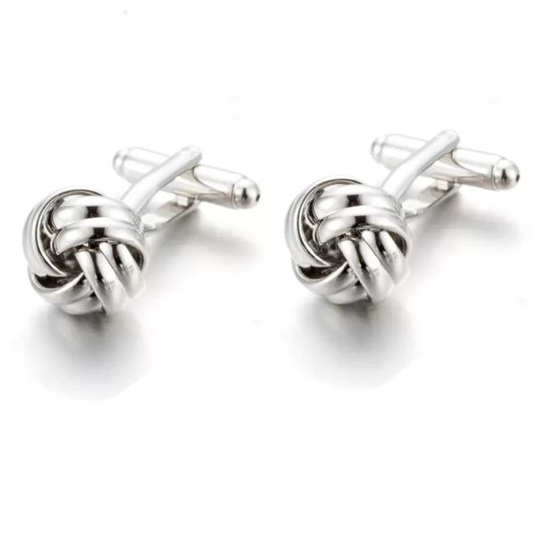 

luxury cuff links men's silver knotted cufflinks shirt wedding business accessories