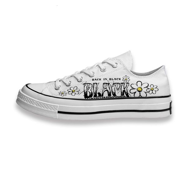 

custom printed sho black is my happy color - daisy sneakers low mens womens skateboard sport footwear diy trainers canvas casual