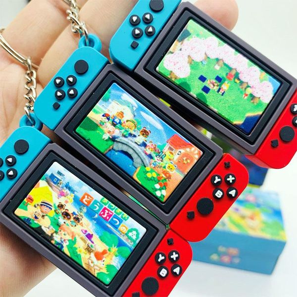 

keychains 2021 switch game machine animal crossing key chains fashion jewelry accessories cute shaped pendants ring gift, Silver