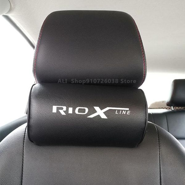 

seat cushions car head pillow for kia rio x line pu leather accessories neck rest supports cushion auto headrest travel pad vehicle supplies