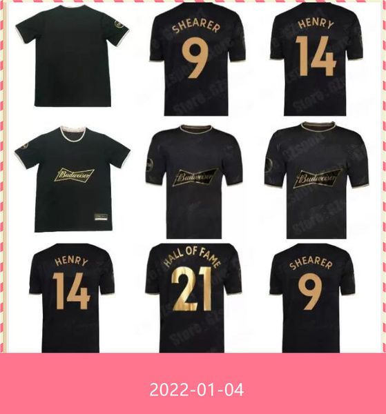 

2021 2022 english hall of fame soccer jerseys 21 22 special framed commemorative edition black man henry shearer men kit football shirt unif, Black;yellow