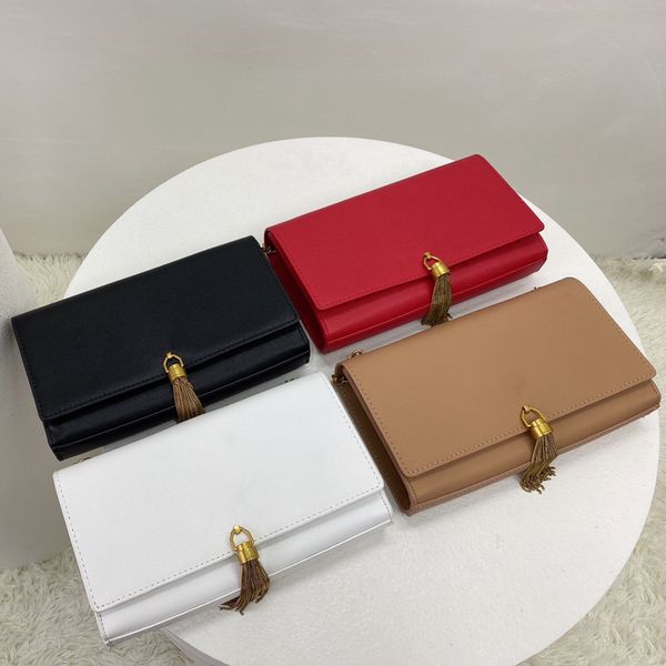 

tassel luxury chains messenger designers lady letter wallets leather cover clutch bag bucket plain handbag fashion purses handbags envelope, Red;black