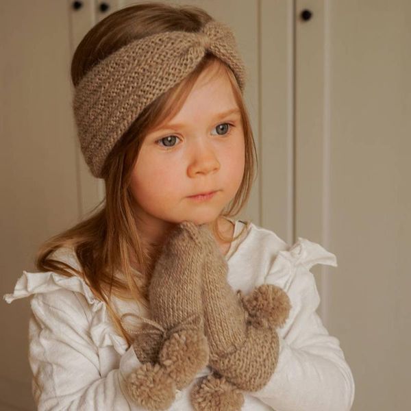 

hair accessories baby knit crochet bow headband princess bands winter warm kid infant headwear children girls headdress, Slivery;white