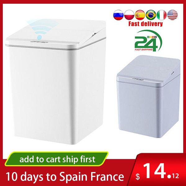 

waste bins automatic touchless intelligent induction motion sensor kitchen trash can wide opening eco-friendly car garbage bin