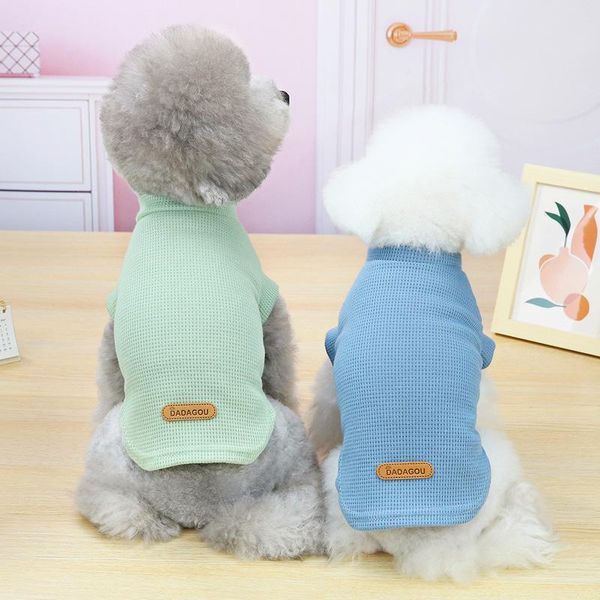 

dog apparel solid color clothes spring summer soft cool t-shirt for dogs two-legged small puppy teddy cute green girl ropa para perro