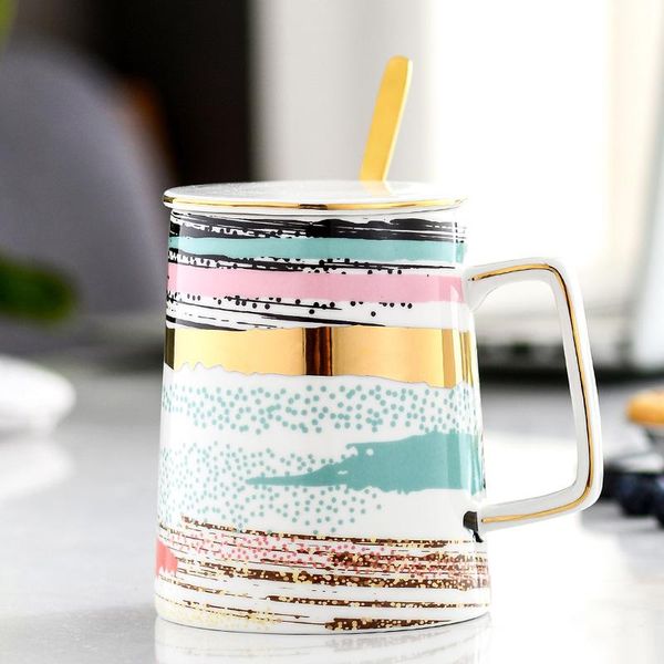 

mugs ns nordic ceramic cup coffee custom with lid spoon gift box creative mug simple water