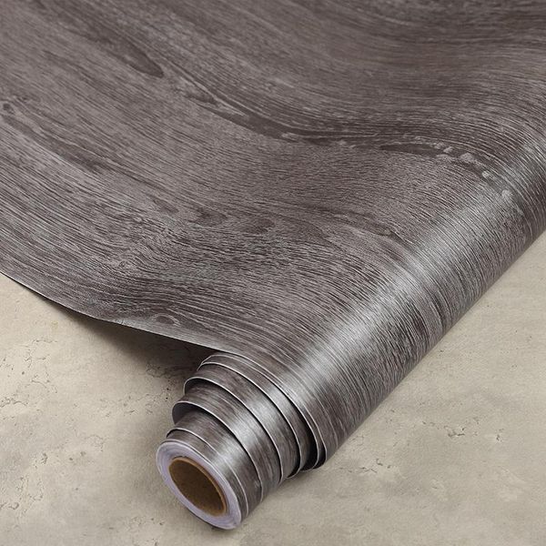 

wallpapers thickened wood grain sticker door imitation black furniture beauty wallpaper self adhesive waterproof decorative ash