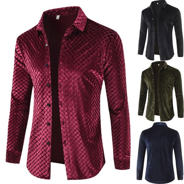 

men's shirts autumn and winter 2021 european ize fahionable veet long leeve flower large, White;black