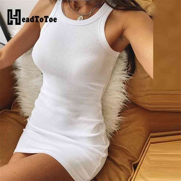 

sleeveless round neck ribbed casual dress 210701, Black;gray