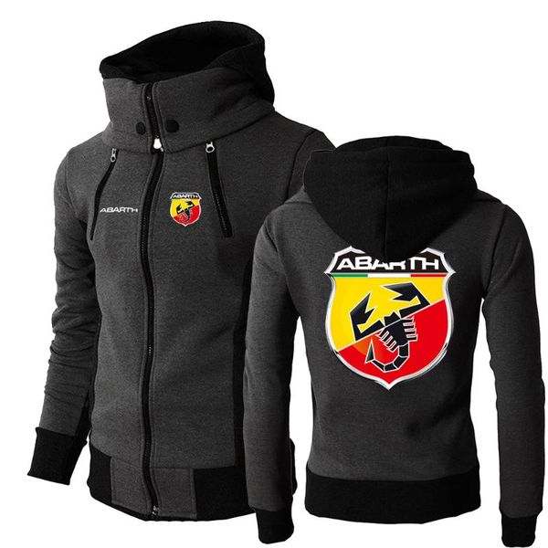 

men's hoodies & sweatshirts 2021 abarth fashion leisure sportswear fitness college hooded zipper solid color clothing sweatshirt, Black