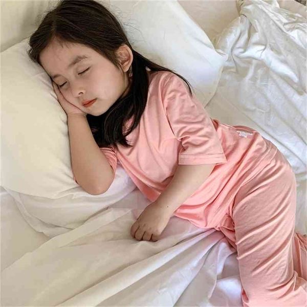 Yaz Varış Kızlar Moda 2 Parça Takım Elbise Bebek Pijama Kids Için Kids Pijama 210528