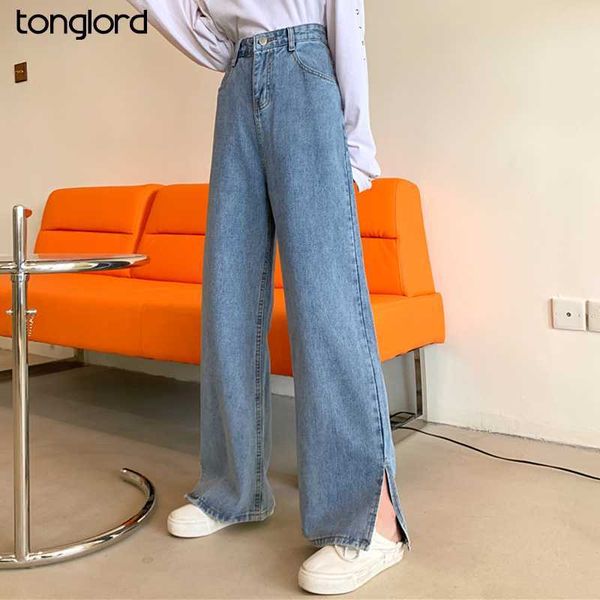 

women denim pants spirng autumn female loose wide leg pant full length jeans trouses plus size 4xl high waist baggy jeans 210616, Blue