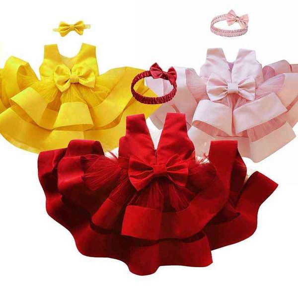 Prinzessin Weihnachten Party Kommunion Party Kuchen Abendkleid Baby Mädchen Geburtstag Party Kleid 9 Monate bis 5 Jahre alt Vestidos G1129