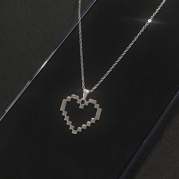 

pendant necklaces wholesale 5 trendy it peach heart digital necklace stainless steel ladies men's jewelry gifts autumn, Silver