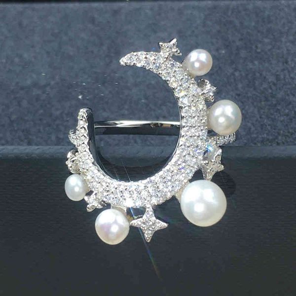 

band rings finger version a family s925 sterling silver female diamond 1001 night pearl moon headpiece
