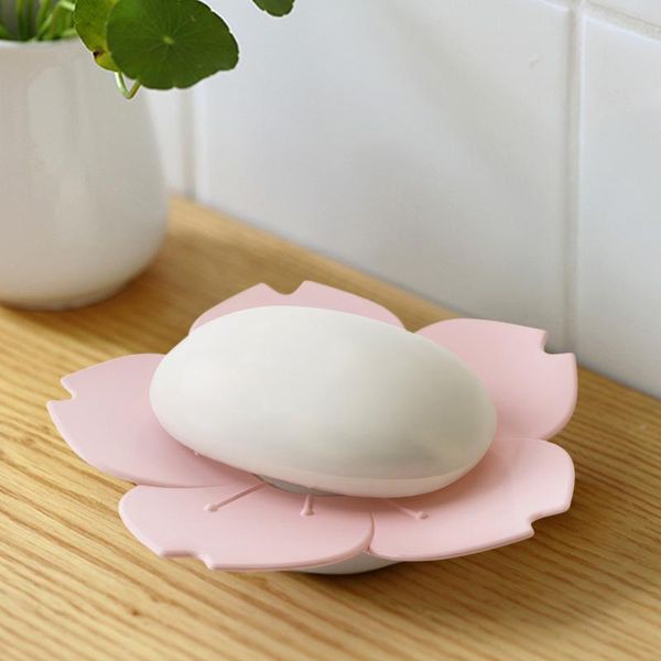

portable flower shape soap box bathroom shower dish storage racks dishes