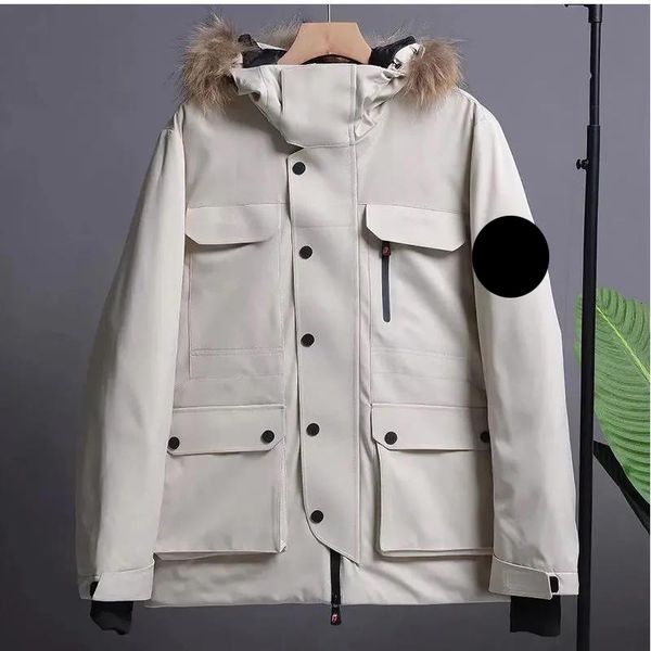 

designer monclair mens down work clothing jacket print and embroiled letter badge womens downs windbreaker 2color, Black