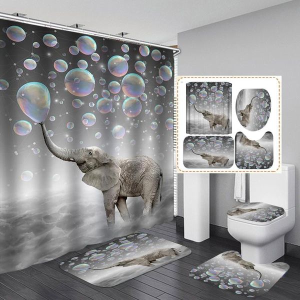 

digital waterproof polyester elephant shower curtain curtains