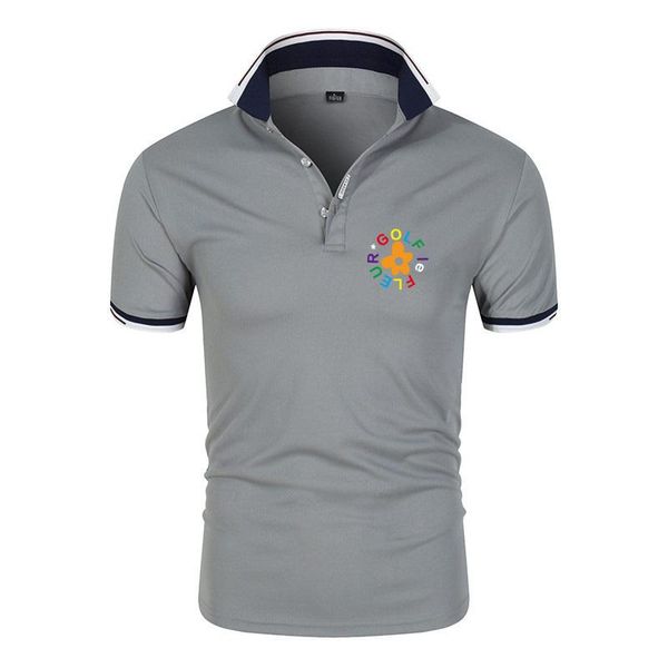 

men's polos 2021 summer golf short sleeve turn-over collar fashion casual slim breathable solid color business shirt, White;black