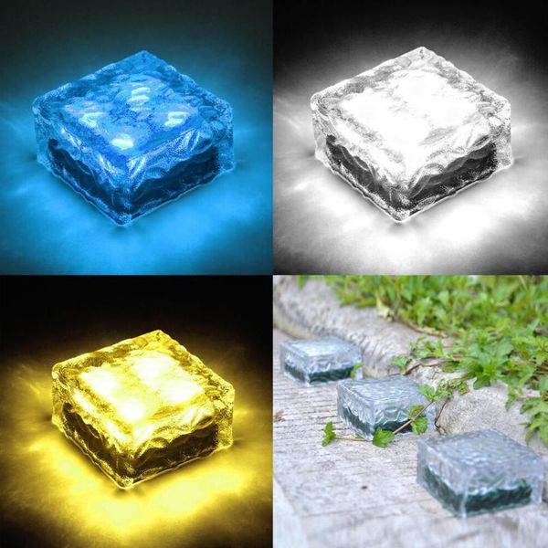 

solar powered led rock light courtyard hanging lamp ice cube brick lawn lamps