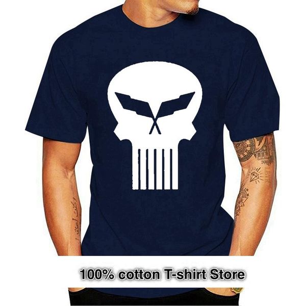 

men's t-shirts corvette jake c7r skull racing motorsport 100%cotton t-shirt usa s - 3xl, White;black