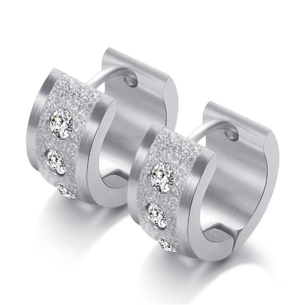 

dangle & chandelier 2021 europe stainless steel frosted zircon earrings female crystal from swarovskis 2 colors simple temperament fit women, Silver