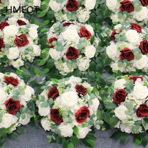 

artificial flower ball rose hydrangea eucalyptus greenery wedding bouquet table centerpieces christmas home decoration customize decorative