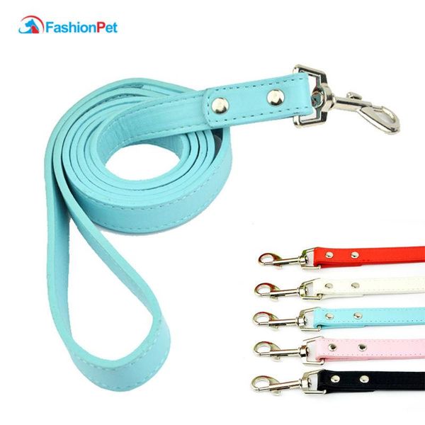 

dog collars & leashes arrival pu leather pet product solid color lead leash for daily walking