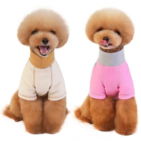 

dog apparel pet cotton padded autumn winter colors matching high collar fleece two legged clothes suitable for small medium-sized pets