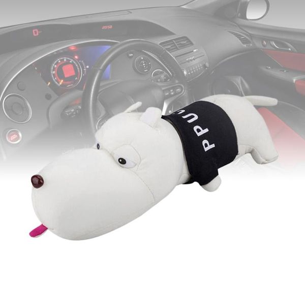 

interior decorations 1pc 31cm long mouth bamboo charcoal dog pattern car indoor decoration puppy dogs for vehicle ornament(black)